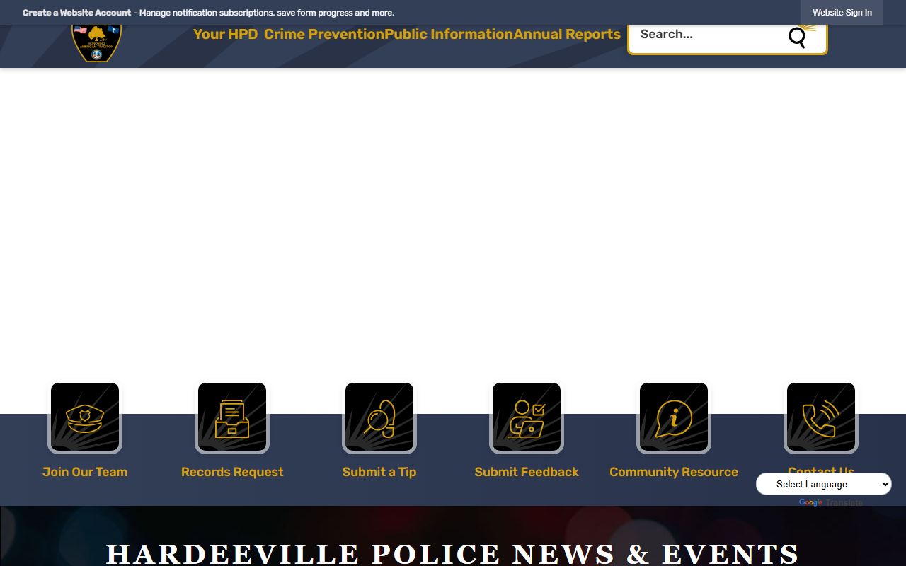 Hardeeville Police Department arrest contact page for Jasper County custody records