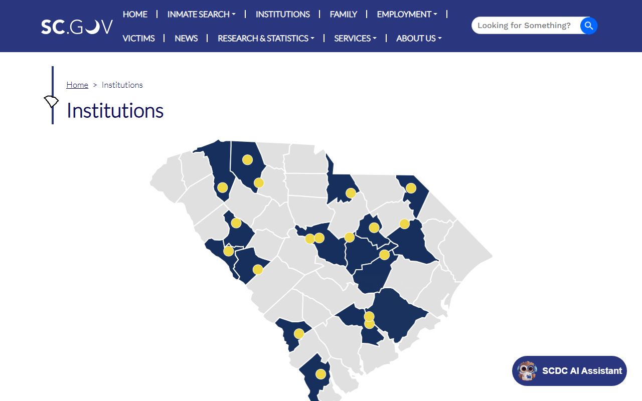 Ridgeland Correctional Institution SCDC inmate search institution listing